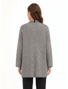 Long cardigan ouvert à motif chevron Rinascimento 2