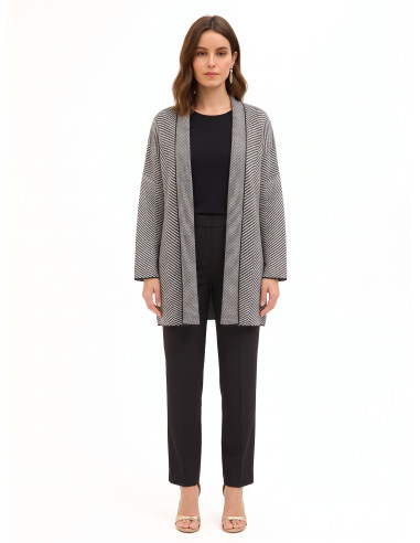 Long cardigan ouvert à motif chevron Rinascimento