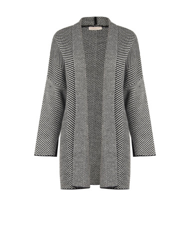 Long cardigan ouvert à motif chevron Rinascimento