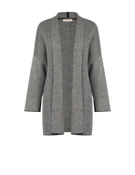 Long cardigan ouvert à motif chevron Rinascimento