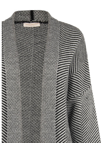 Long cardigan ouvert à motif chevron Rinascimento