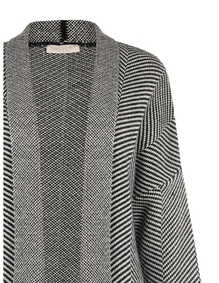 Long cardigan ouvert à motif chevron Rinascimento