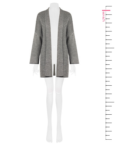 Long cardigan ouvert à motif chevron Rinascimento