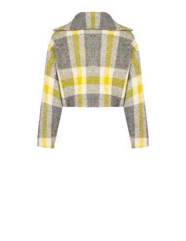 Pull crop ample à carreaux avec fermeture éclair Rinascimento - Gris