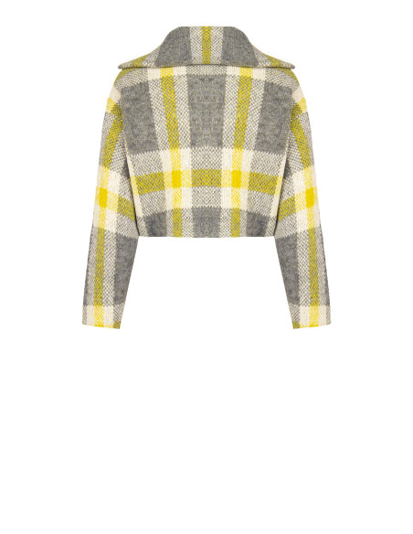 Pull crop ample à carreaux avec fermeture éclair Rinascimento - Gris