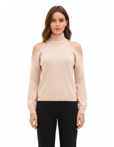 Lightweight Viscose-Blend Sweater with Shoulder Cut-Outs Rinascimento