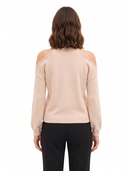 Lightweight Viscose-Blend Sweater with Shoulder Cut-Outs Rinascimento