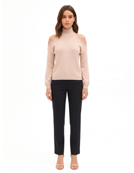 Lightweight Viscose-Blend Sweater with Shoulder Cut-Outs Rinascimento