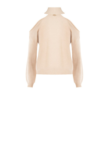 Lightweight Viscose-Blend Sweater with Shoulder Cut-Outs Rinascimento