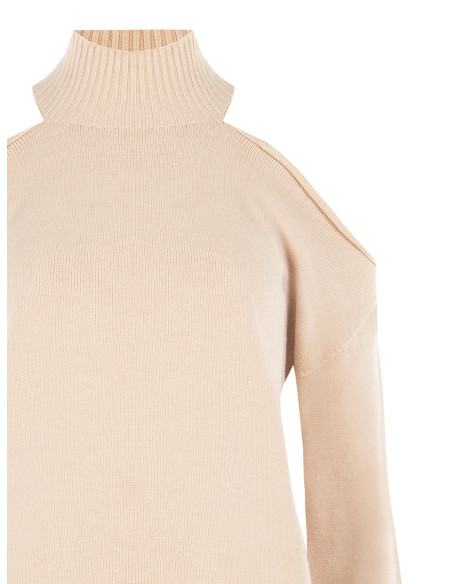 Lightweight Viscose-Blend Sweater with Shoulder Cut-Outs Rinascimento