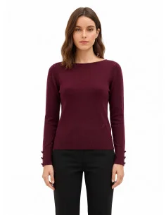 Sweater with Tonal Buttons at the Cuffs and Embroidered RR Logo Rinascimento