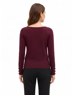 Sweater with Tonal Buttons at the Cuffs and Embroidered RR Logo Rinascimento 2
