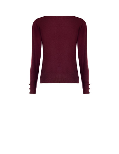 Pull à boutons ton sur ton aux poignets et logo RR brodé Rinascimento
