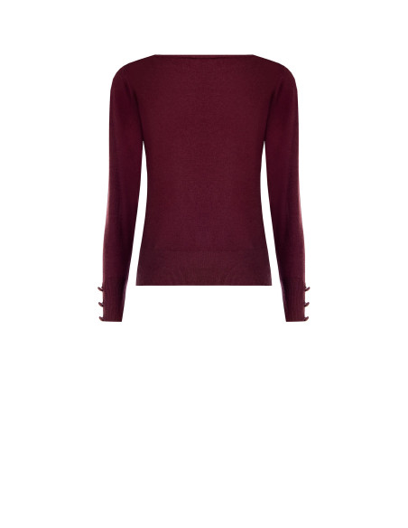 Pull à boutons ton sur ton aux poignets et logo RR brodé Rinascimento