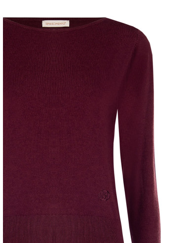 Pull à boutons ton sur ton aux poignets et logo RR brodé Rinascimento