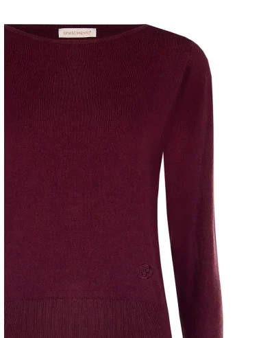 Sweater with Tonal Buttons at the Cuffs and Embroidered RR Logo Rinascimento