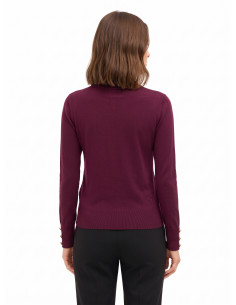 Pull à col roulé en maille Ecotec avec logo RR brodé Rinascimento - Bordeaux 2