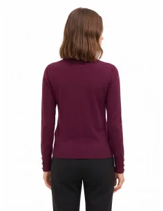 Ecotec Knit Turtleneck Sweater with Embroidered RR Logo Rinascimento - Burgundy 2