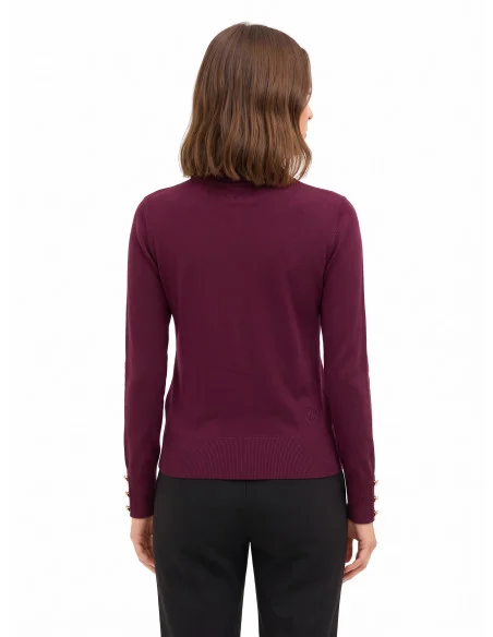 Ecotec Knit Turtleneck Sweater with Embroidered RR Logo Rinascimento - Burgundy