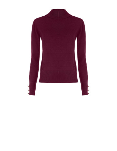 Pull à col roulé en maille Ecotec avec logo RR brodé Rinascimento - Bordeaux