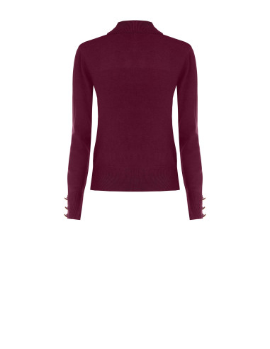 Pull à col roulé en maille Ecotec avec logo RR brodé Rinascimento - Bordeaux