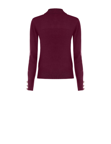 Pull à col roulé en maille Ecotec avec logo RR brodé Rinascimento - Bordeaux