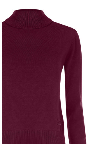 Pull à col roulé en maille Ecotec avec logo RR brodé Rinascimento - Bordeaux