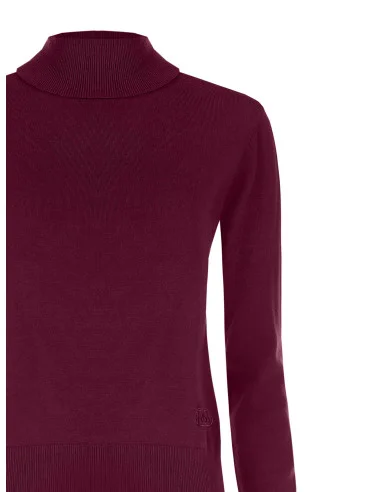 Ecotec Knit Turtleneck Sweater with Embroidered RR Logo Rinascimento - Burgundy