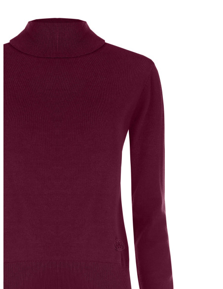 Pull à col roulé en maille Ecotec avec logo RR brodé Rinascimento - Bordeaux