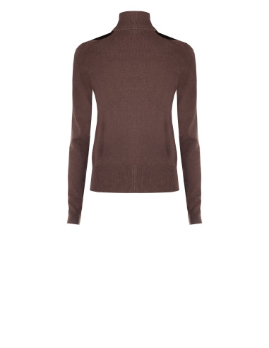 Pull à col roulé avec découpe au col Rinascimento - Chocolat