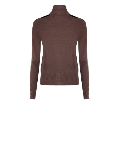 Pull à col roulé avec découpe au col Rinascimento - Chocolat