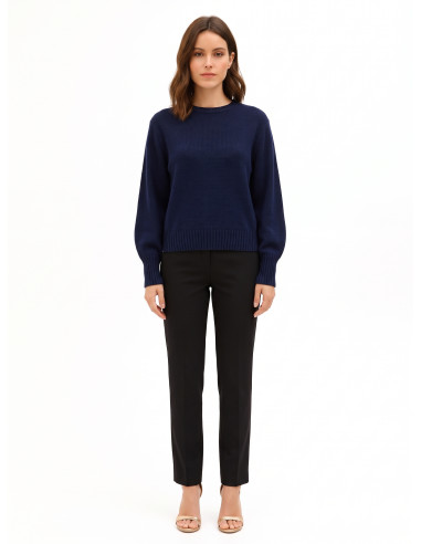 Pull en mélange de laine vierge à col rond Rinascimento
