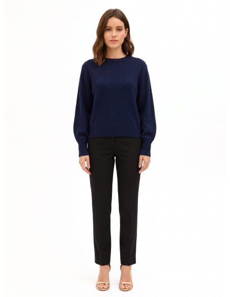Pull en mélange de laine vierge à col rond Rinascimento
