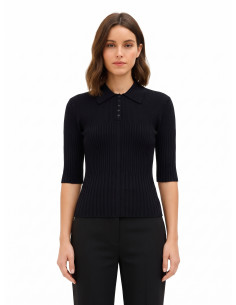Pull polo côtie avec manches 3/4 Rinascimento
