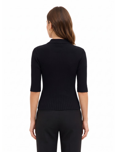 Maglione Polo A Coste Con Maniche A 3/4 Rinascimento