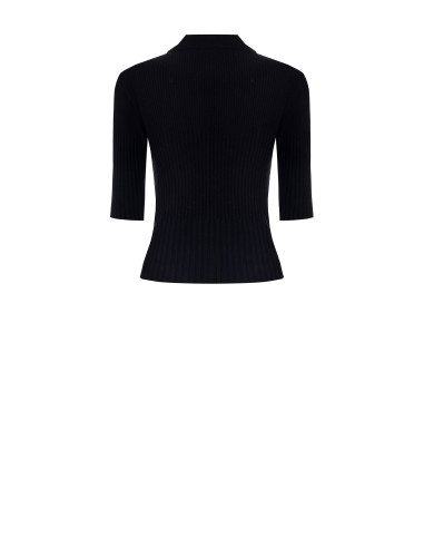 Maglione Polo A Coste Con Maniche A 3/4 Rinascimento
