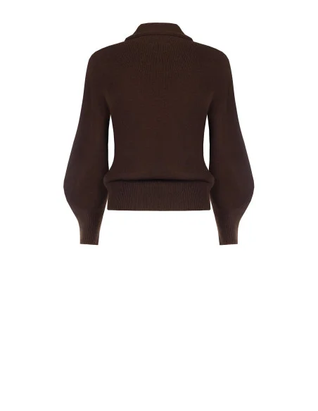 Maglione Polo In Misto Viscosa Rinascimento - Moro