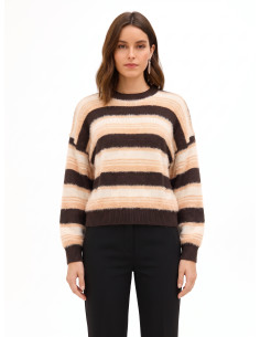 Pull à rayures en fil effet fourrure Rinascimento