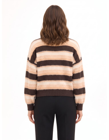 Pull à rayures en fil effet fourrure Rinascimento