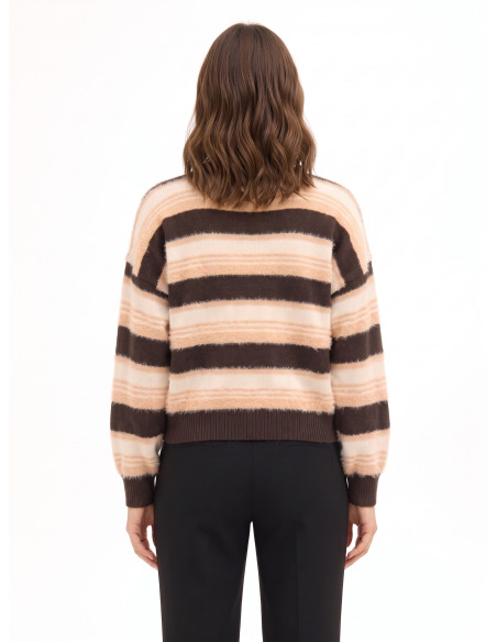 Pull à rayures en fil effet fourrure Rinascimento