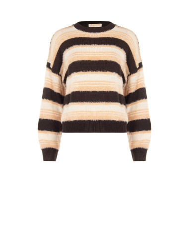 Pull à rayures en fil effet fourrure Rinascimento