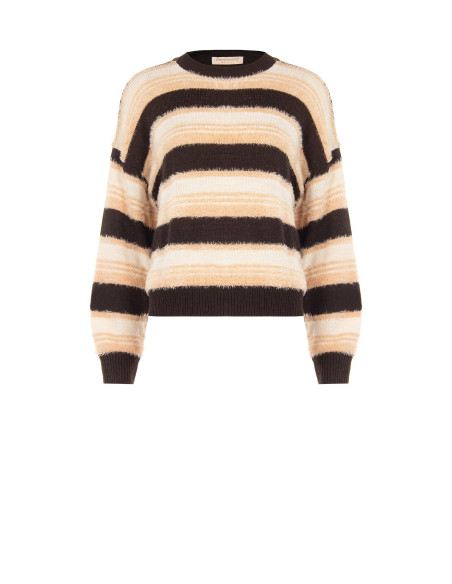 Pull à rayures en fil effet fourrure Rinascimento