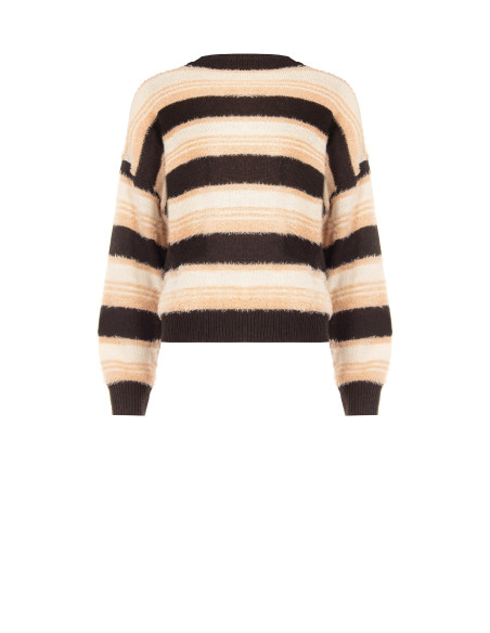 Pull à rayures en fil effet fourrure Rinascimento