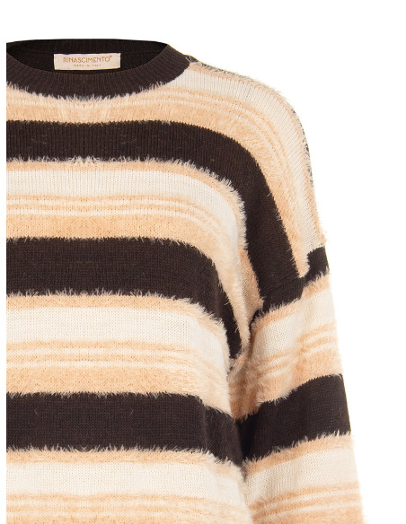 Pull à rayures en fil effet fourrure Rinascimento