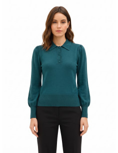 Pull polo avec logo RR brodé Rinascimento - Vert