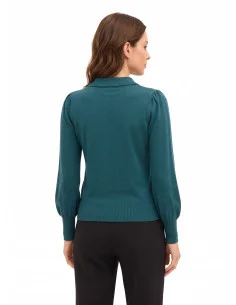 Polo Sweater with Embroidered Rr Logo Rinascimento - Green 2
