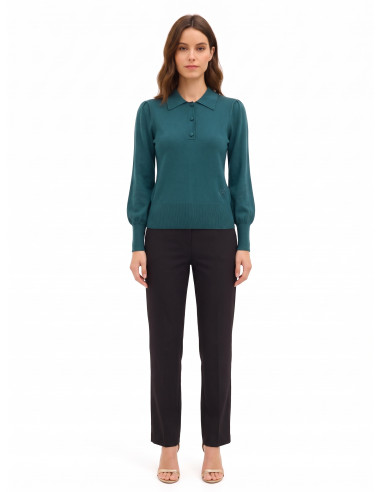 Pull polo avec logo RR brodé Rinascimento - Vert