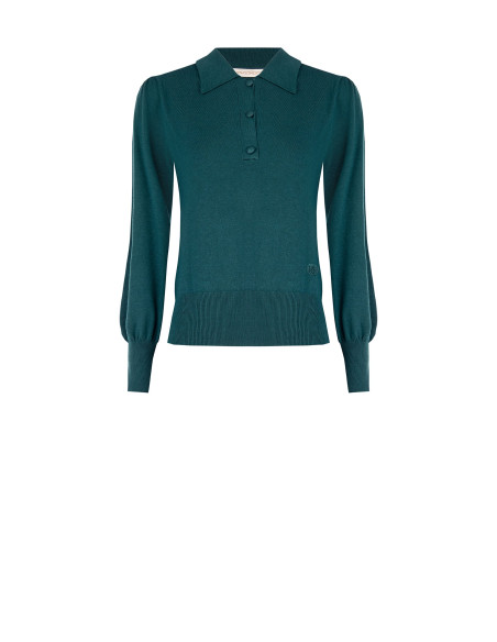 Pull polo avec logo RR brodé Rinascimento - Vert