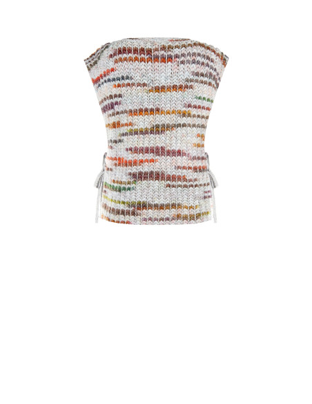Gilet en maille torsadée avec lurex et liens sur les côtés Rinascimento