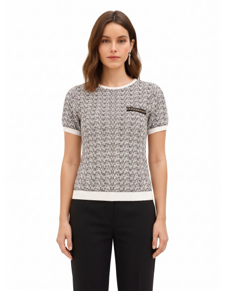 Maglione In Tweed Con Lurex Rinascimento
